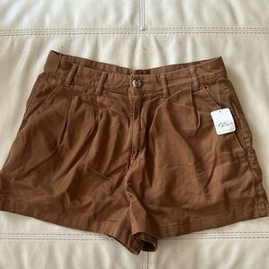 Free People Brown High-Waisted Shorts (Size10)